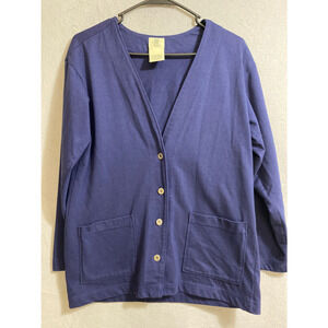 SJB‎ SPORT WOMEN'S BUTTOM UP BLUE LONG SLEEVE SWEATER SZ PS